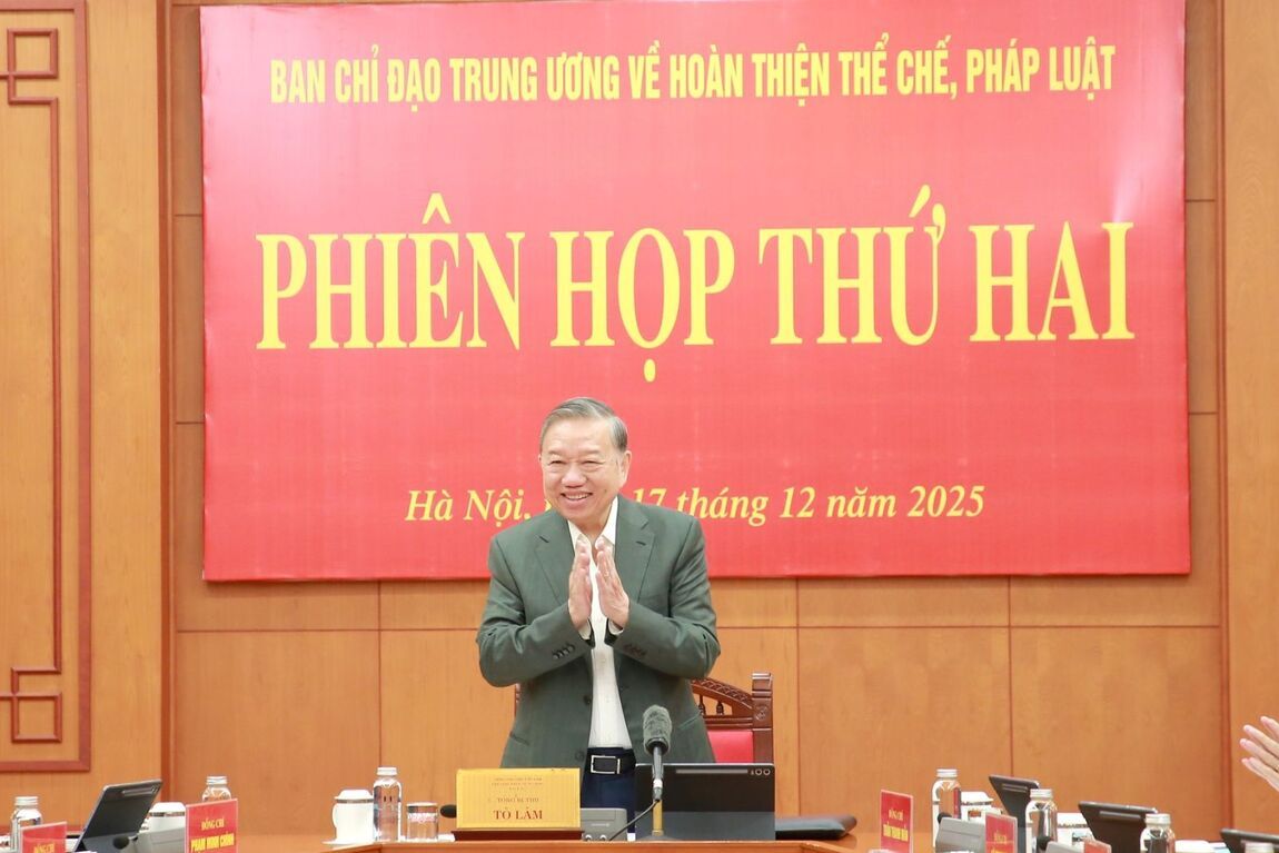 Tổng Bí thư chủ trì Phiên họp thứ hai Ban Chỉ đạo Trung ương về hoàn thiện thể chế, pháp luật