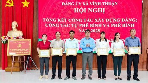 Vĩnh Thuận tổng kết công tác xây dựng Đảng, phê bình và tự phê bình năm 2025 