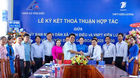VNPT Kiên Lương và Ủy ban nhân dân xã Vĩnh Điều ký kết thỏa thuận hợp tác chuyển đổi số giai đoạn 2025 – 2030