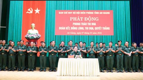 Bộ đội Biên phòng tỉnh An Giang thi đua “Đoàn kết, đồng lòng, thi đua, quyết thắng”