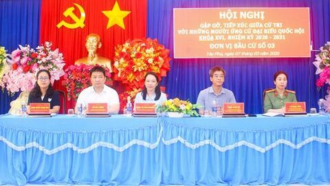 Ứng cử viên đại biểu Quốc hội tiếp xúc cử tri xã Tây Phú và Óc Eo