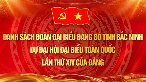 Danh sách đoàn Đại biểu Đảng bộ tỉnh Bắc Ninh dự Đại hội đại biểu toàn quốc lần thứ XIV của Đảng