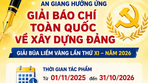 An Giang nhận tác phẩm dự Giải Búa liềm vàng 2026 đến ngày 2/11