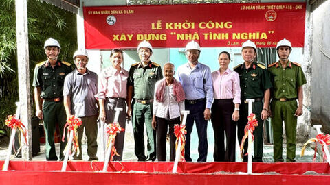 Khởi công xây dựng nhà Tình nghĩa cho gia đình chính sách đồng bào dân tộc Khmer xã Ô Lâm
