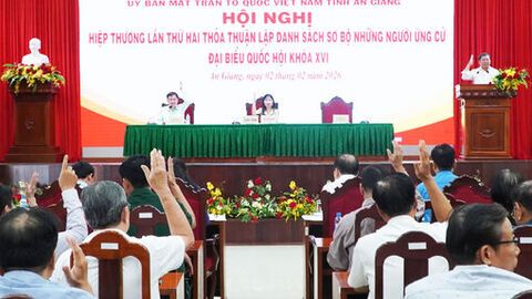 An Giang: Hiệp thương lần thứ hai thỏa thuận lập danh sách sơ bộ những người ứng cử đại biểu Quốc hội và HĐND tỉnh 