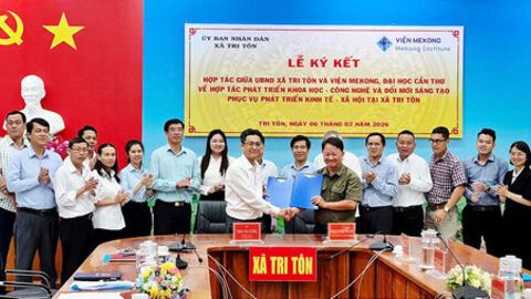 Xã Tri Tôn và Viện Mekong - Đại học Cần Thơ hợp tác phát triển khoa học, công nghệ