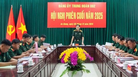 Đảng ủy Trung đoàn 892 hoàn thành tốt nhiệm vụ năm 2025