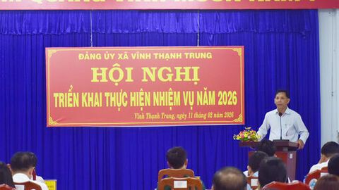 Đảng ủy xã Vĩnh Thạnh Trung triển khai nhiệm vụ năm 2026