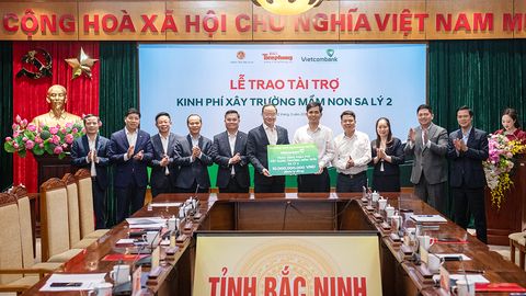 Vietcombank và Báo Tiền Phong hỗ trợ tỉnh Bắc Ninh 10 tỷ đồng xây dựng Trường Mầm non Sa Lý số 2