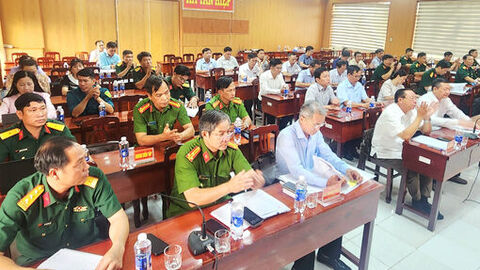 Tập huấn cán bộ tham gia diễn tập tác chiến xã Tân Hiệp trong khu vực phòng thủ năm 2026
