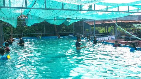 Xã An Cư khai giảng 20 lớp dạy bơi an toàn cho học sinh