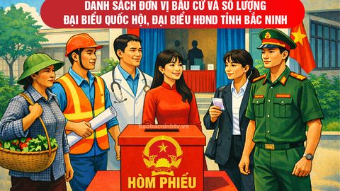 Danh sách đơn vị bầu cử và số lượng đại biểu Quốc hội, đại biểu HĐND tỉnh Bắc Ninh