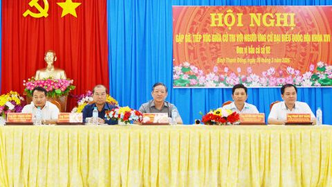 Ứng cử viên đại biểu Quốc hội tiếp xúc cử tri 4 xã Bình Thạnh Đông, Hòa Lạc, Phú Tân và Phú An