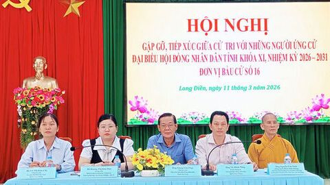 Ứng cử viên đại biểu HĐND tỉnh tiếp xúc cử tri hai xã Long Điền và Cù Lao Giêng