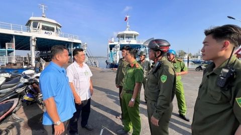 Công an xã Hội An ra quân giữ gìn an ninh trật tự khu vực bến phà An Hòa 