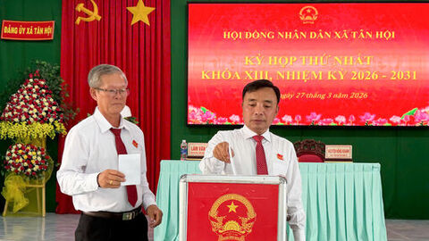 HĐND xã Tân Hội bầu các chức danh chủ chốt nhiệm kỳ 2026 - 2031