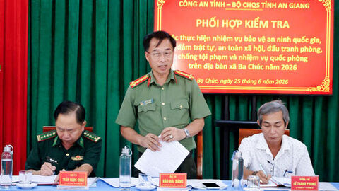 Kiểm tra công tác bảo đảm an ninh, quốc phòng tại xã Ba Chúc