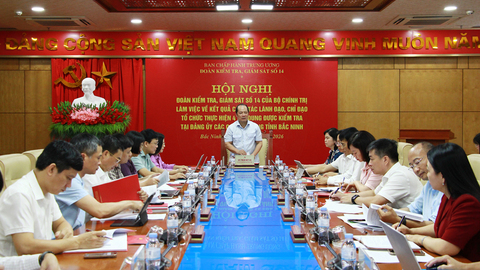 Đoàn kiểm tra số 14 của Bộ Chính trị làm việc với Đảng ủy Các cơ quan Đảng tỉnh Bắc Ninh