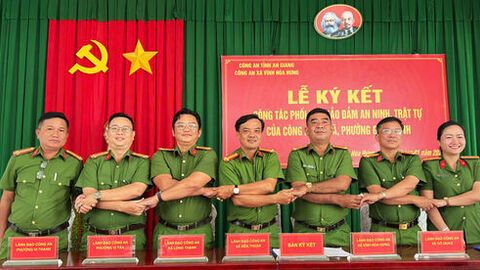 Công an 7 xã, phường của tỉnh An Giang và TP. Cần Thơ phối hợp đảm bảo an ninh, trật tự