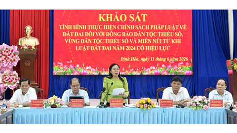 Khảo sát tình hình thực hiện chính sách, pháp luật về đất đai đối với đồng bào dân tộc thiểu số tại xã Định Hòa