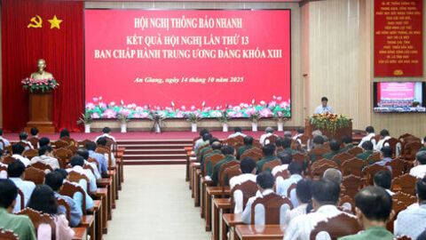 Tỉnh ủy An Giang thông báo nhanh kết quả Hội nghị lần thứ 13 Ban Chấp hành Trung ương Đảng khóa XIII