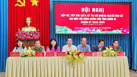 Ứng cử viên đại biểu HĐND tỉnh tiếp xúc cử tri phường Bình Đức 