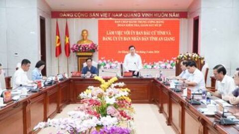 Đoàn Kiểm tra, giám sát của Bộ Chính trị, Ban Bí thư làm việc với tỉnh An Giang 