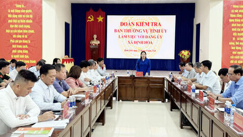 Đoàn kiểm tra của Ban Thường vụ Tỉnh ủy An Giang làm việc với xã Định Hòa