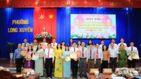 Phường Long Xuyên tổ chức bế mạc hội thi báo cáo viên, tuyên truyền viên giỏi năm 2026 