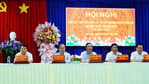 Ứng cử viên đại biểu Quốc hội tiếp xúc cử tri hai xã Phú Lâm và Chợ Vàm