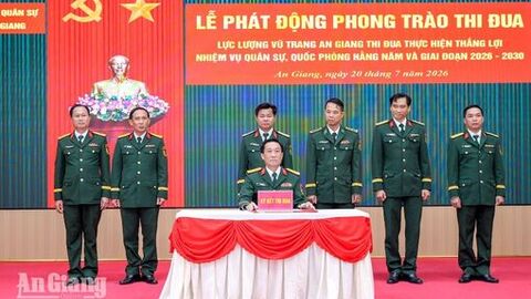 Lực lượng vũ trang An Giang phát động thi đua giai đoạn 2026 - 2030