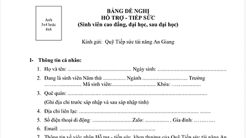 Quỹ Tiếp sức tài năng An Giang nhận hồ sơ hỗ trợ sinh viên có hoàn cảnh khó khăn năm học 2026 - 2027