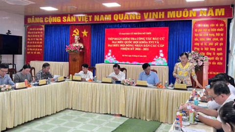 Ủy ban Bầu cử tỉnh kiểm tra công tác bầu cử phường Mỹ Thới