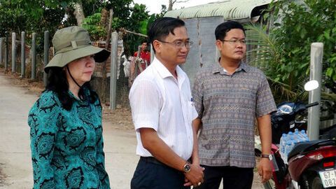 Lãnh đạo xã Ô Lâm kiểm tra công trình giao thông, thủy lợi