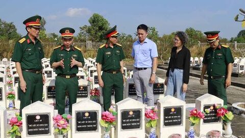 Khảo sát thực trạng mộ liệt sĩ chưa xác định thông tin tại Nghĩa trang liệt sĩ Dốc Bà Đắc