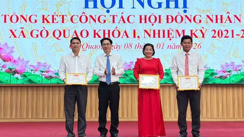 Xã Gò Quao khen thưởng 19 tập thể, cá nhân hoàn thành xuất sắc nhiệm vụ HĐND