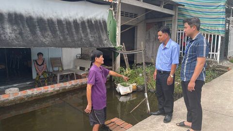 Ngập ở… cụm dân cư vượt lũ