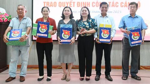 Tỉnh đoàn An Giang trao quyết định nghỉ hưu, nghỉ thôi việc cho cán bộ, công chức, người lao động 