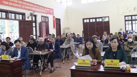 Chủ tịch Ủy ban MTTQ tỉnh Nguyễn Thị Hà dự sinh hoạt Chi bộ thôn Xuân Hội