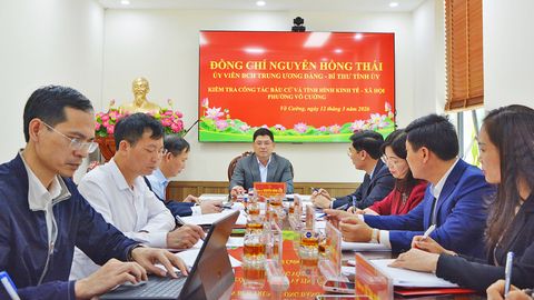 Bí thư Tỉnh ủy Nguyễn Hồng Thái làm việc với phường Võ Cường về phát triển kinh tế - xã hội và công tác chuẩn bị bầu cử