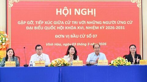 Ứng cử viên đại biểu Quốc hội khóa XVI tiếp xúc cử tri hai xã Vĩnh Hòa và U Minh Thượng 