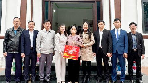 Phó Chủ tịch HĐND tỉnh Lâm Thị Hương Thành tặng quà Tết tại xã Hiệp Hòa và Hợp Thịnh