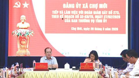 Đoàn giám sát của Ban Thường vụ Tỉnh ủy An Giang làm việc tại xã Chợ Mới