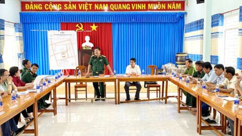 Ban Chỉ huy phòng thủ Khu vực 2 - Long Xuyên triển khai kế hoạch giao nhận quân tại xã Tri Tôn