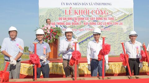 Xã Vĩnh Phong khởi công dự án khu tái định cư, xây dựng hạ tầng giao thông giai đoạn 2