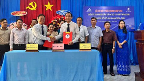 UBND xã Óc Eo và VNPT Thoại Sơn ký kết chuyển đổi số