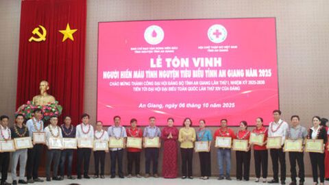 An Giang tôn vinh người hiến máu tiêu biểu năm 2025