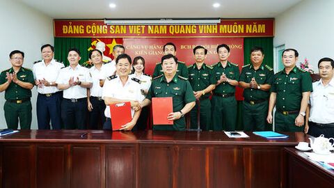 Cảng vụ Hàng hải Kiên Giang và Bộ đội Biên phòng tỉnh An Giang ký kết quy chế phối hợp