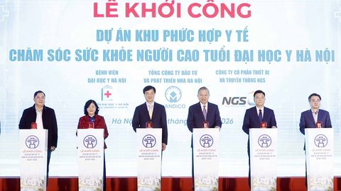 Tổng Bí thư dự Lễ khởi công dự án phức hợp y tế chăm sóc sức khỏe người cao tuổi