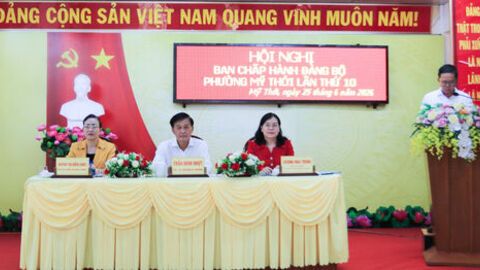 Hội nghị Ban Chấp hành Đảng bộ phường Mỹ Thới (mở rộng) lần thứ 10